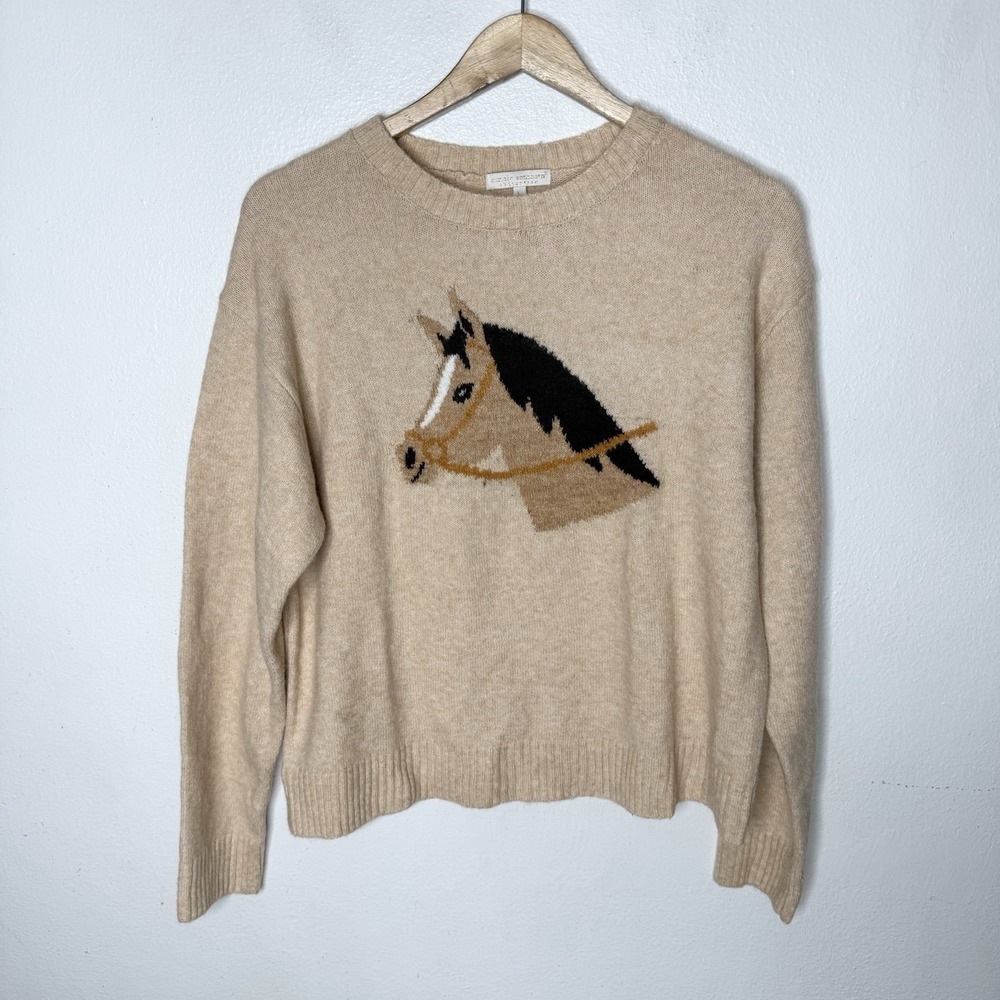 New Simply Southern Anastasia Brown Horse Western Sweater Women's Large